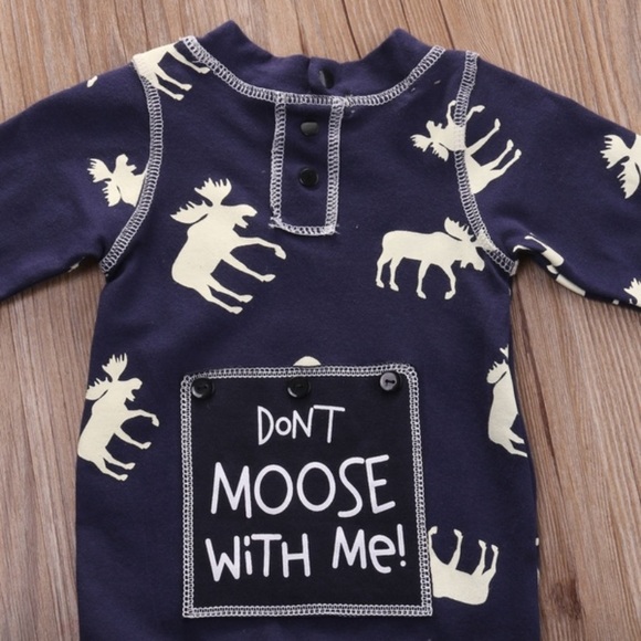 INFANT BOYS “DON’T MOOSE WITH ME” SIZE 6-9 MONTH - Picture 4 of 8